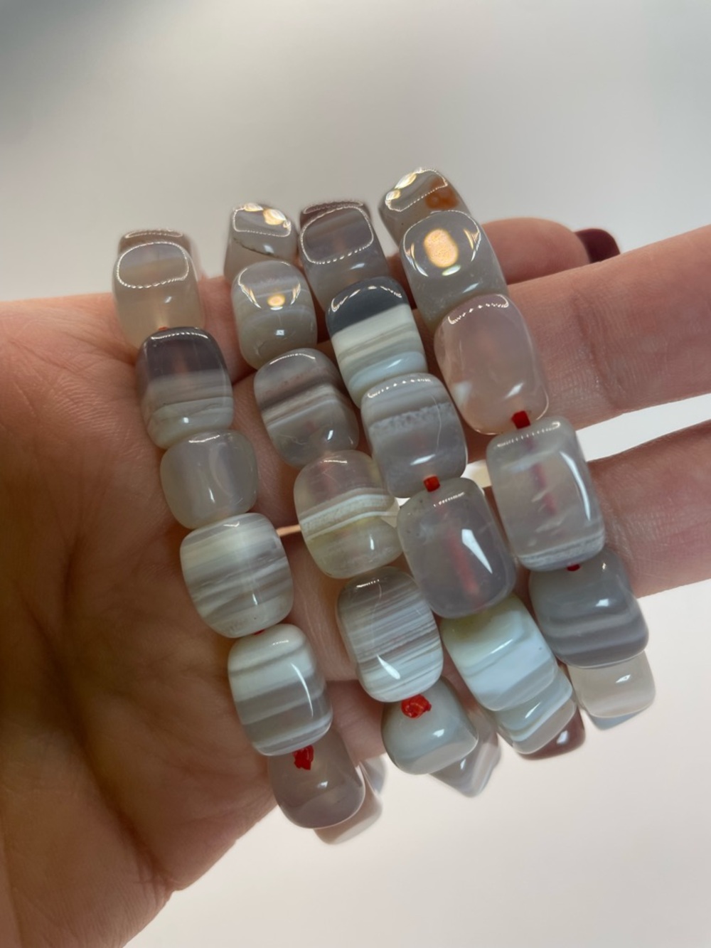 ONE Freeform Banded Agate Stretch Beaded Bracelet - 9mm (108)